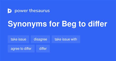i beg to differ synonym|BEG TO DIFFER in Thesaurus: 100+ Synonyms & Antonyms for .